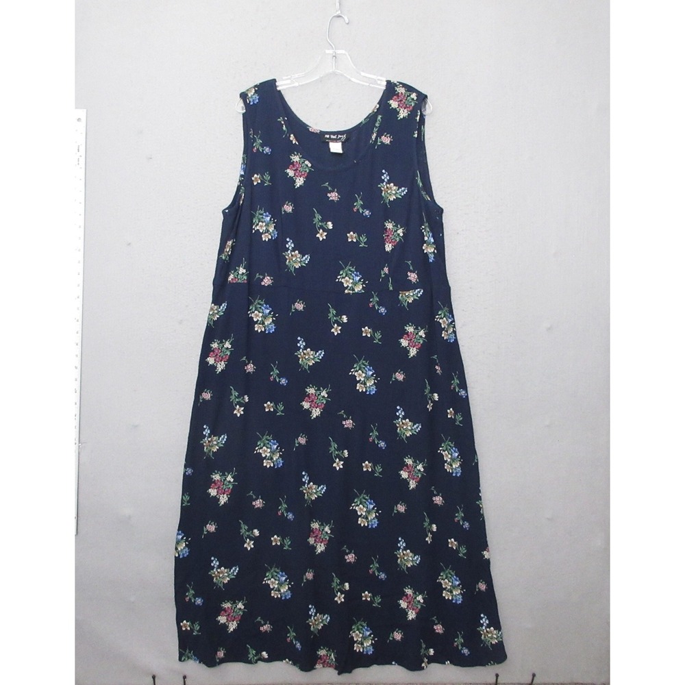 Vintage All That Jazz Dress 20WP Floral Blue Maxi Cottagecore‎ 90s Y2K Prairie
